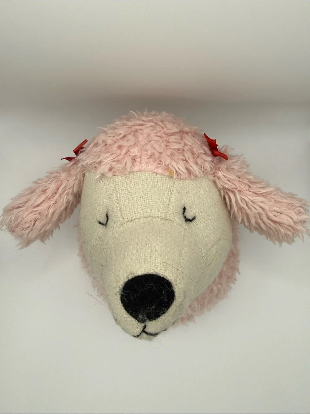 Target Pink Plush Dog Toy with Cream Face and Black Nose